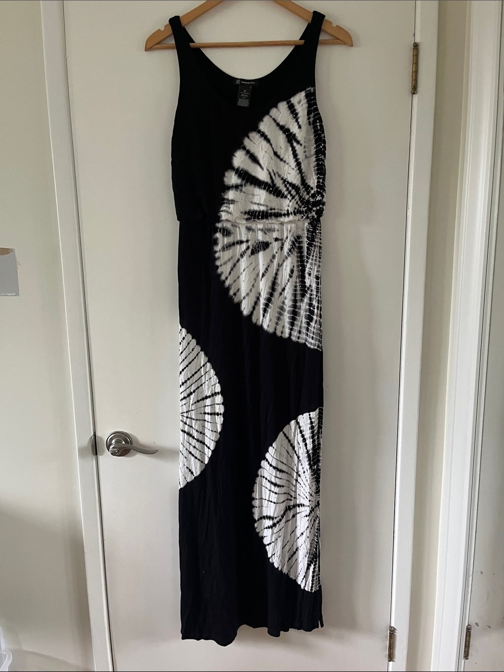 I.N.C. Black & White Tie-Dye Maxi Dress